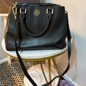 Tory Burch Black medium sized bag with handles and optional cross body strap